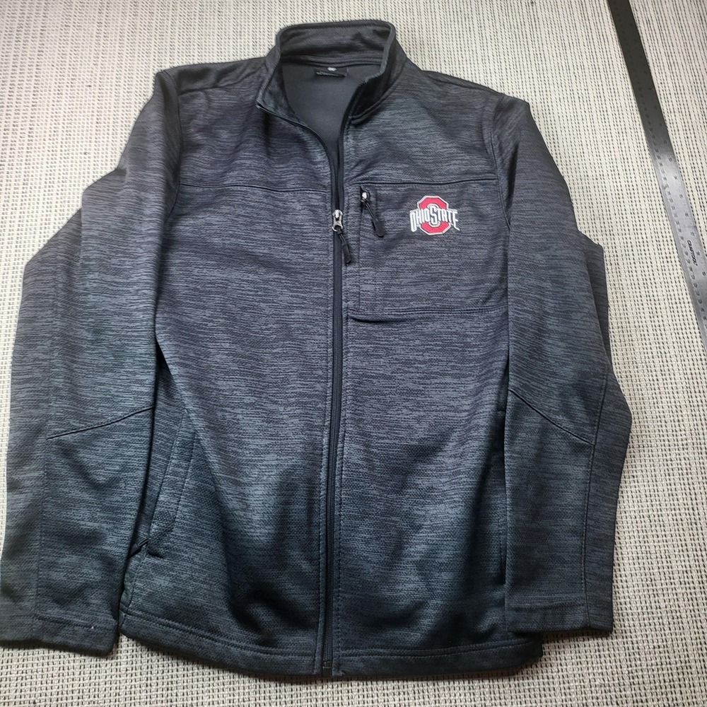 Ohio State Buckeyes Jacket Mens Small Gray NCAA Football Colosseum Full Zip
